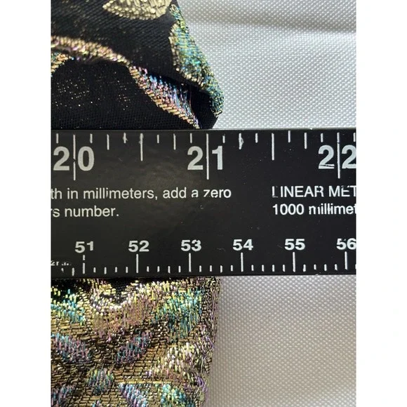 Vintage Patra Jacket 14 Lame' Floral Metallic Black Cocktail Evening Glam - Picture 9 of 12